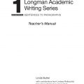 PDF | Longman Academic Writing Series 1 Second edition, 2nd, Answer Keys, Teacher's Manual, Sentences to paragraphs, Linda Butler, 2e