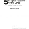 (PDF) Longman Academic Writing Series 5 Answer Keys, Teacher's Manual, Essays to research papers, Alan Meyers