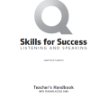 Q skills for success 4 3rd Edition Listening and Speaking Teacher's Handbook, Lawrence Lawson