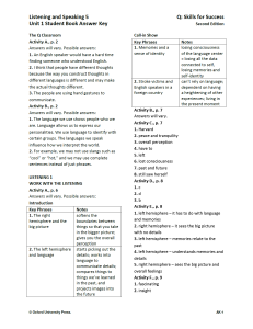 (Answer Keys) | Qskill for success 5, 2nd edition, Listening and ...